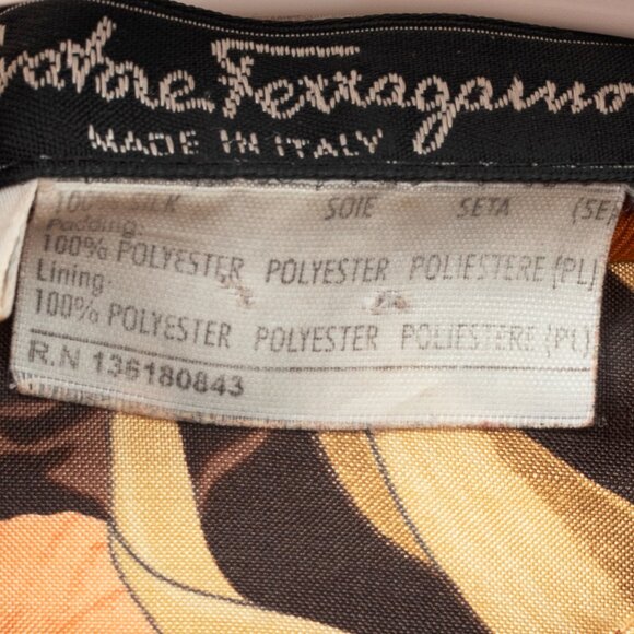 Salvatore Ferragamo Vintage 90's Orange Silk Quilted Coach Jacket - Picture 10 of 10